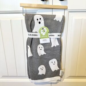 Ghost Party BABY Blanket Gray Halloween Ghosts 32"x 40" New With Tags